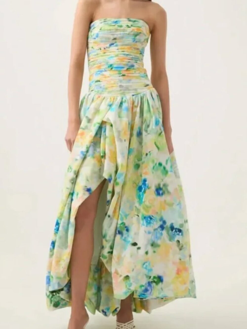 Aje Floral Haze Bubble Hem Dress